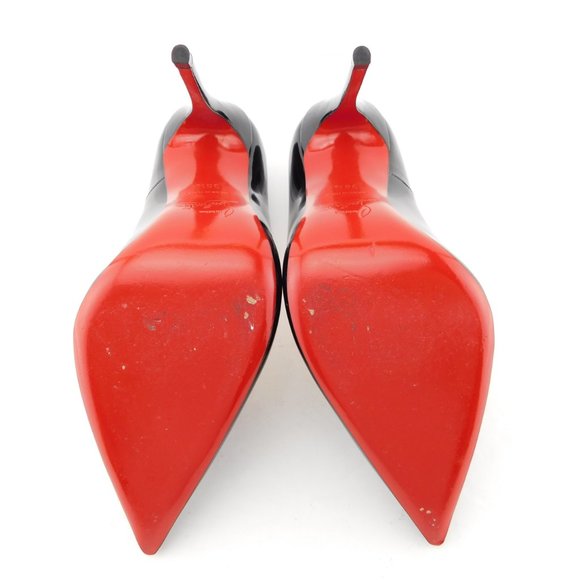 CHRISTIAN LOUBOUTIN Black Patent Leather Classic Stiletto Heel Pumps 35.5 - Picture 7 of 10